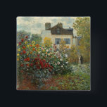 Claude Monet | Artiestuin in Argentinië Vierkante Button 5,1 Cm<br><div class="desc">The Artiest's Garden in Argenteuil (A Corner of the Garden with Dahlias),  1873 (oil on canvas)| van Claude Monet | Art Location: National Gallery of Art Washington DC| Franse artiest | Collectie Afbeelding nummer: XOS744773</div>