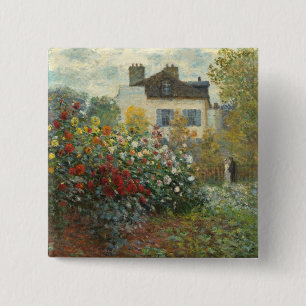 Claude Monet   Artiestuin in Argentinië Vierkante Button 5,1 Cm