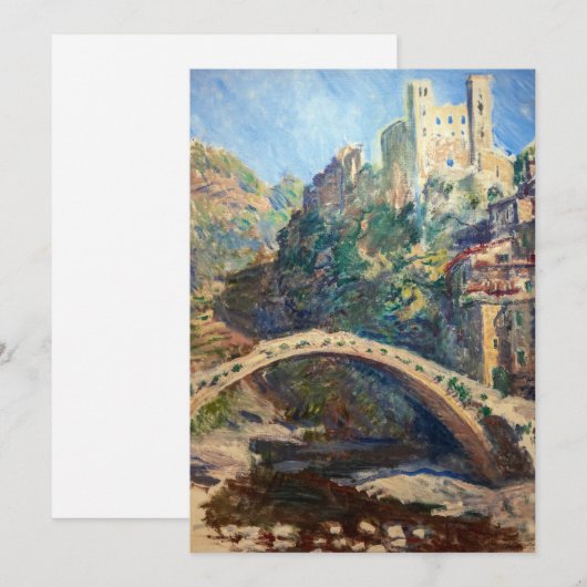 Claude Monet artwork - The Castle of Dolceacqua Bedankkaart (Voorkant / Achterkant)