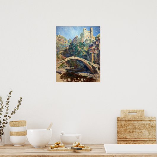 Claude Monet artwork - The Castle of Dolceacqua Poster (Keuken)