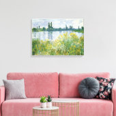 Claude Monet | Banken van de Seine, Vetheuil, 1880 Canvas Afdruk (Insitu (Woonkamer))