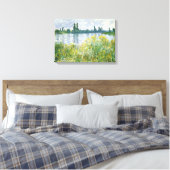 Claude Monet | Banken van de Seine, Vetheuil, 1880 Canvas Afdruk (Insitu (Slaapkamer))