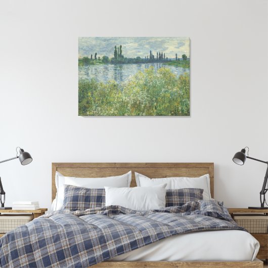 Claude Monet Banks of the Seine Vétheuil Canvas Afdruk (Insitu (Slaapkamer))