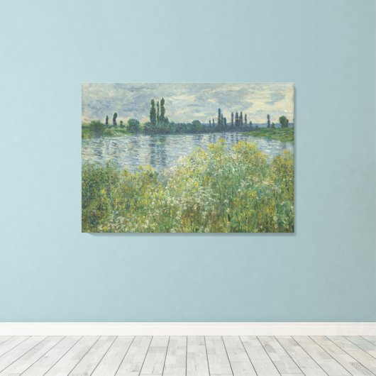 Claude Monet Banks of the Seine Vétheuil Canvas Afdruk (Insitu (Houten vloer))