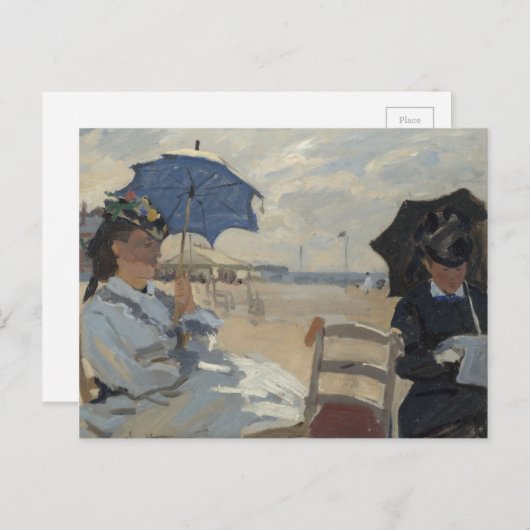 Claude Monet Beach Scene Briefkaart (Voorkant / Achterkant)