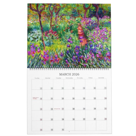 Claude Monet Beauful Schilderachtig Fine Art Kalender (Mar 2026)