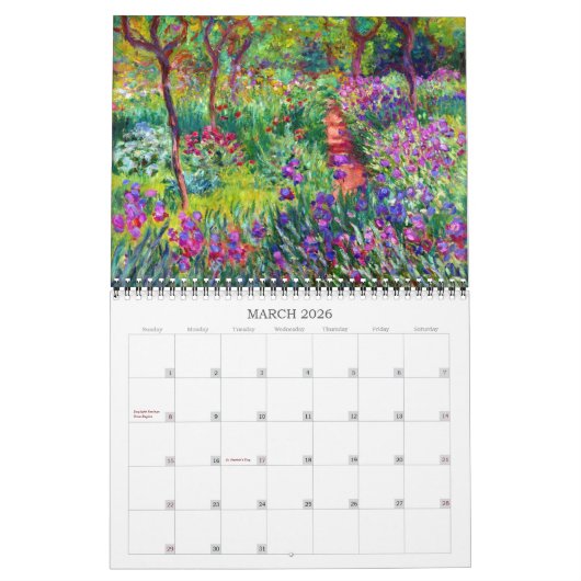 Claude Monet Beauful Schilderachtig Fine Art Kalender (Mar 2026)