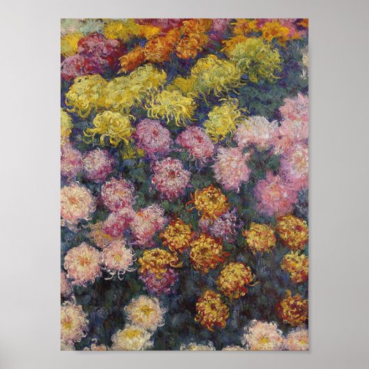 Claude Monet - Bed van chrysanthema Poster (Voorkant)