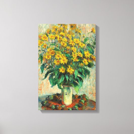 Claude Monet - Bloemen van de aardpeer Canvas Afdruk (Voorkant)