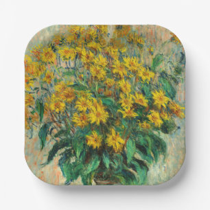 Claude Monet - Bloemen van de aardpeer Papieren Bordje