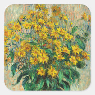 Claude Monet - Bloemen van de aardpeer Vierkante Sticker