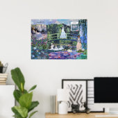 Claude Monet Bloemenlandschap Collage Poster (Thuiskantoor)