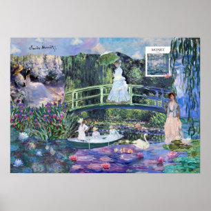 Claude Monet Bloemenlandschap Collage Poster