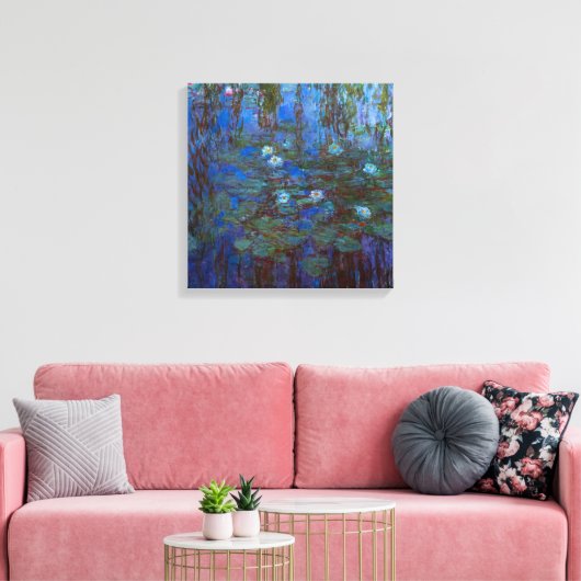 Claude Monet - Blue Water Lilies Canvas Afdruk (Insitu (Woonkamer))