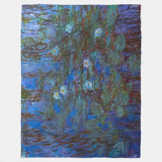 Claude Monet - Blue Water Lilies Fleece Deken (Voorkant)