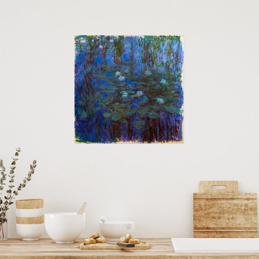 Claude Monet - Blue Water Lilies Poster (Keuken)
