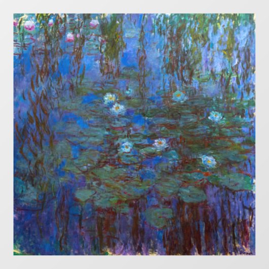 Claude Monet - Blue Water Lilies Raamsticker (Vel)