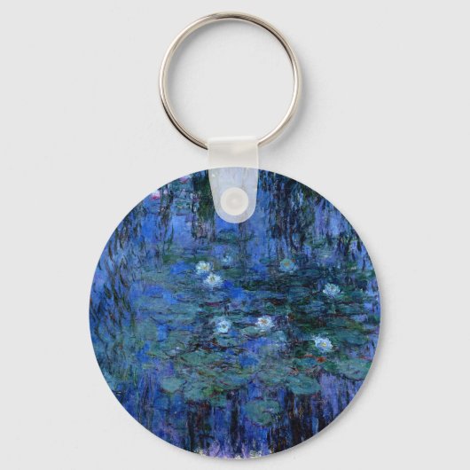 Claude Monet Blue Water Lilies Sleutelhanger (Voorkant)