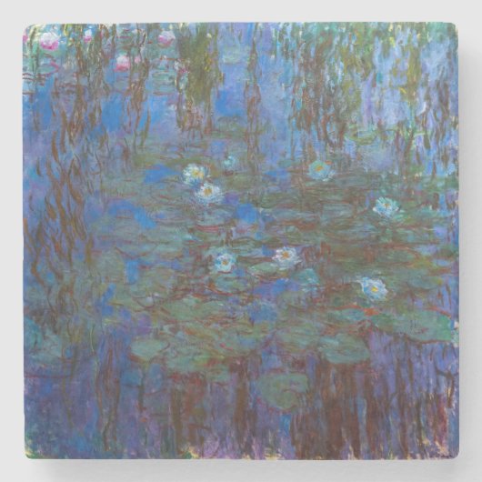 Claude Monet - Blue Water Lilies Stenen Onderzetter (Voorkant)