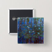 Claude Monet - Blue Water Lilies Vierkante Button 5,1 Cm (Voorkant /achterkant)