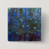 Claude Monet - Blue Water Lilies Vierkante Button 5,1 Cm (Voorkant)