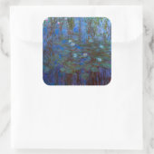 Claude Monet - Blue Water Lilies Vierkante Sticker (Tas)