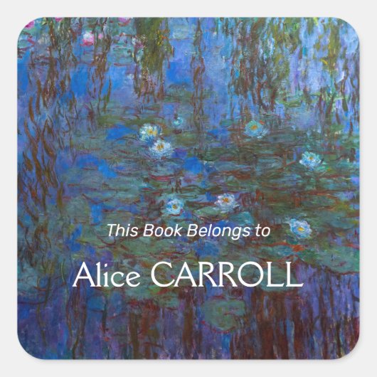 Claude Monet - Blue Water Lilies Vierkante Sticker (Voorkant)