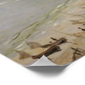 Claude Monet - Boat aan het strand van Etretat Poster (Hoek)