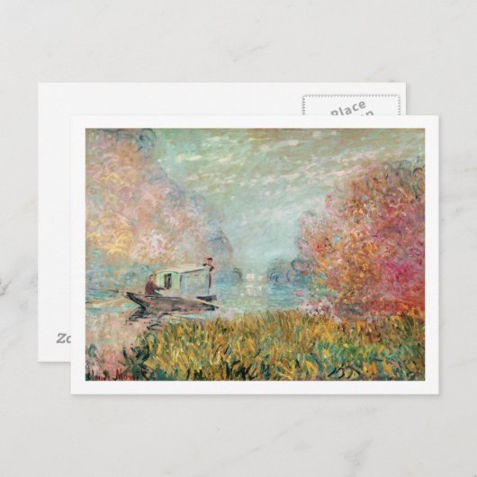 Claude Monet | Boat Studio op de zegen Briefkaart (Voorkant / Achterkant)
