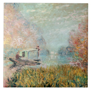 Claude Monet   Boat Studio op de zegen Tegeltje