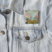 Claude Monet | Boat Studio op de zegen Vierkante Button 5,1 Cm (In situ)