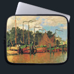 Claude Monet, Boats at Zaandam, Laptop Sleeve<br><div class="desc">Boats at Zaandam, famous painting by Claude Monet, 1871.</div>