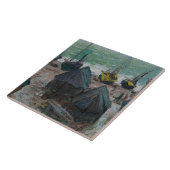 Claude Monet - Boats on the Beach at Etretat Tegeltje (Zijkant)