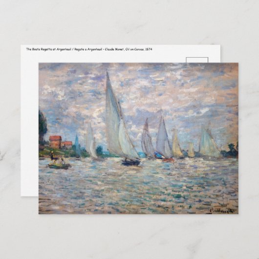 Claude Monet - Boats Regatta in Argenteuil Briefkaart (Voorkant / Achterkant)