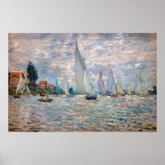 Claude Monet - Boats Regatta in Argenteuil Poster (Voorkant)