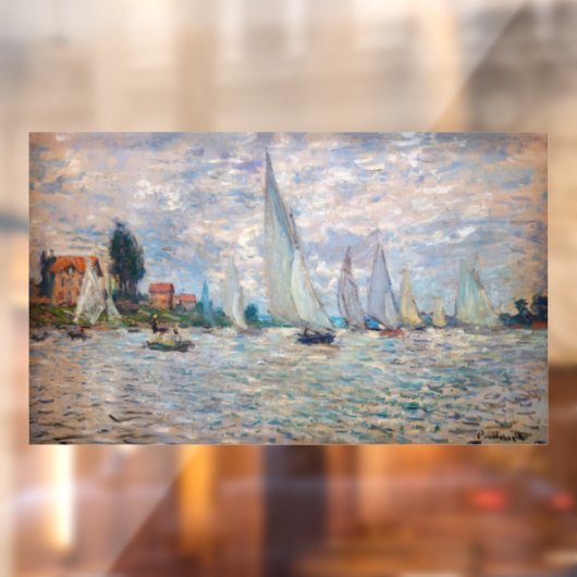 Claude Monet - Boats Regatta in Argenteuil Raamsticker (Vel 2)