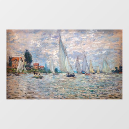 Claude Monet - Boats Regatta in Argenteuil Raamsticker (Vel)