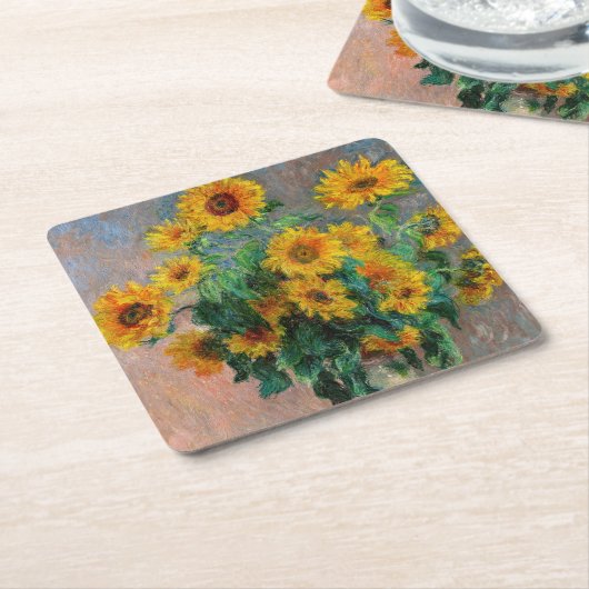 Claude Monet - Boeket Zonnebloemen Kartonnen Onderzetters (Schuin)