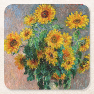 Claude Monet - Boeket Zonnebloemen Kartonnen Onderzetters