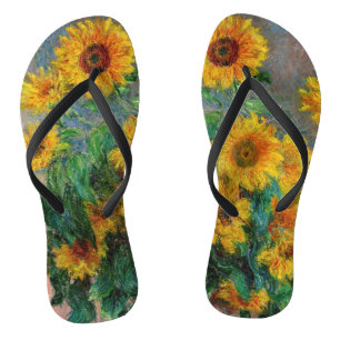 Claude Monet - Boeket zonnebloemen Teenslippers