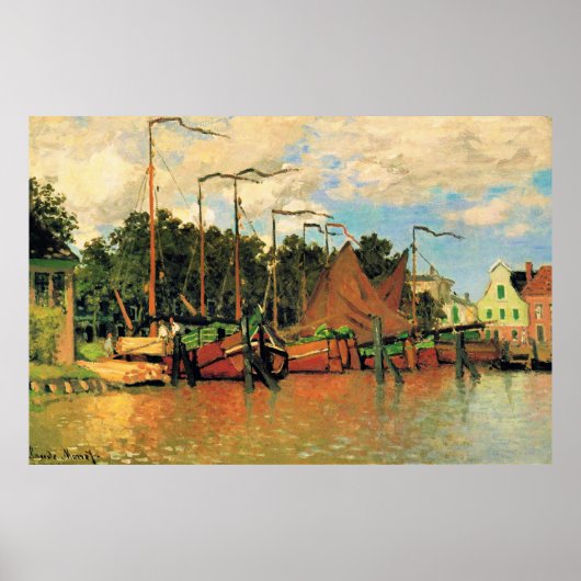 Claude Monet, Boten bij Zaandam, Poster (Voorkant)