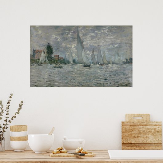 Claude Monet | Boten of Regatta in Argenteuil Poster (Keuken)