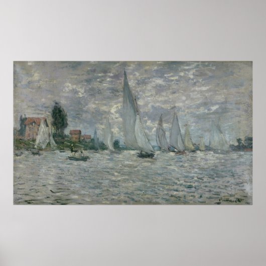 Claude Monet | Boten of Regatta in Argenteuil Poster (Voorkant)