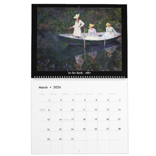 Claude Monet - Boten op het water Kalender (Mar 2026)