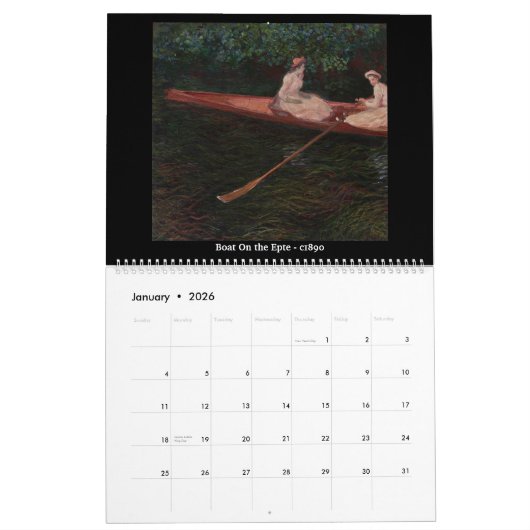 Claude Monet - Boten op het water Kalender (Jan 2026)