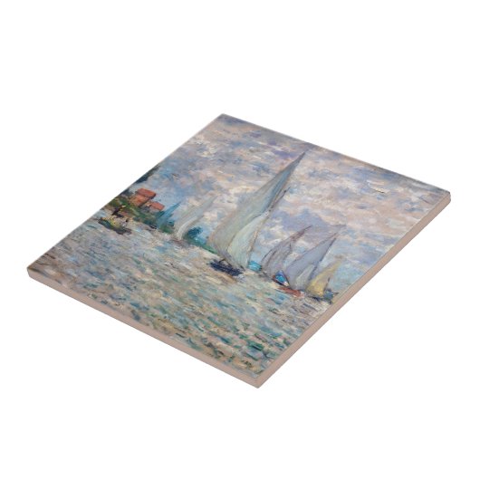 Claude Monet - Boten Regatta bij Argenteuil Tegeltje (Zijkant)