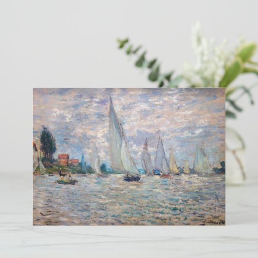 Claude Monet - Botensprintrace in Argenteuil Bedankkaart (Staand voorkant)