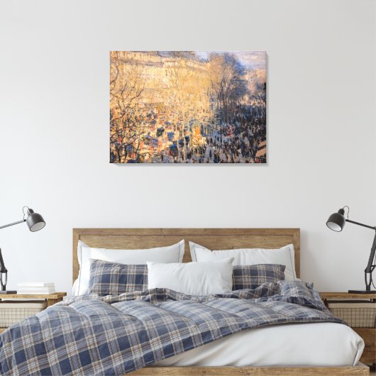 Claude Monet - Boulevard des Capucines in Parijs Canvas Afdruk (Insitu (Slaapkamer))
