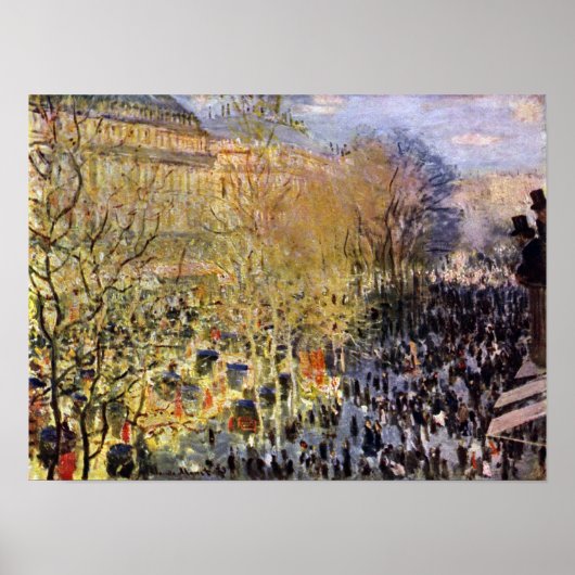 Claude Monet - Boulevard des Capucines in Parijs Poster (Voorkant)