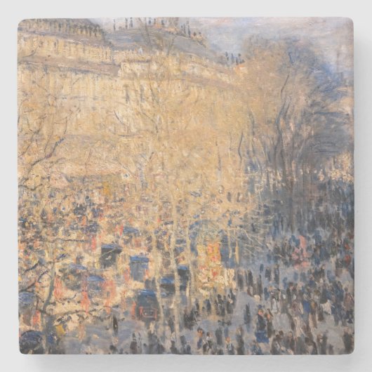 Claude Monet - Boulevard des Capucines in Parijs Stenen Onderzetter (Voorkant)